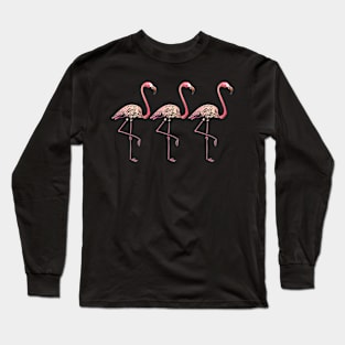 3 Pink Flamingos Long Sleeve T-Shirt